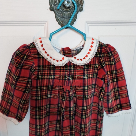 First Impressions Velour Christmas Print/Plaid size 3/6 M - Picture 4 of 8